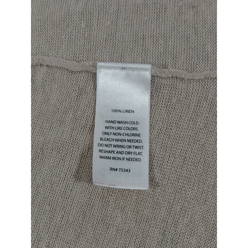 St. Tropez West‎ Linen Sleeveless Duster Cardigan Med Tan